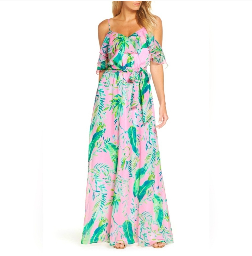 Lilly Pulitzer Zadie Pink Tropical Maxi Dress